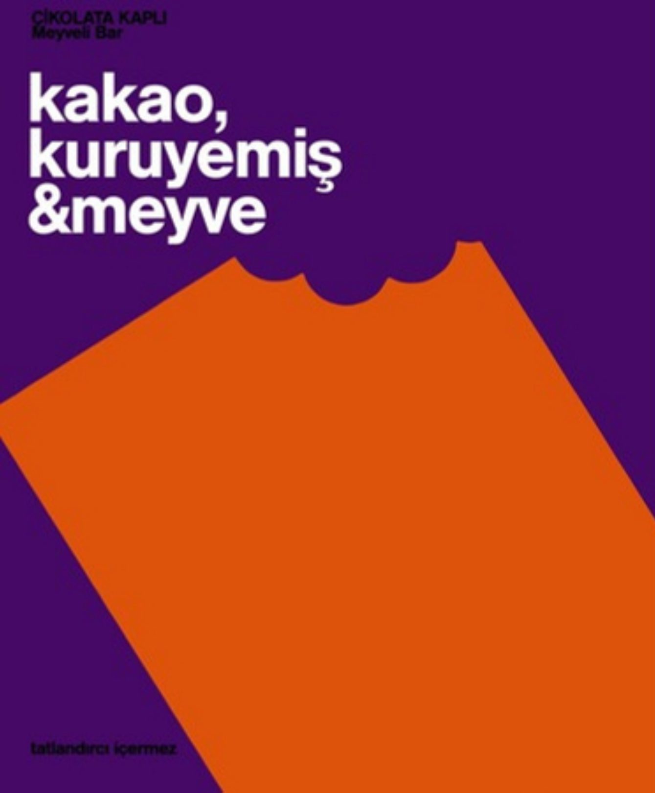 Violet and orange poster: kakao, kuruyemiş ve meyve